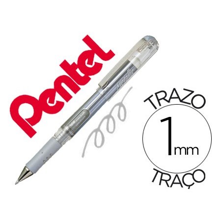 12un ROLLER PENTEL HYBRID GEL K230M PONTA DE 1,0 MM COR PRAT
