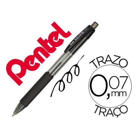 12un ESFEROGRAFICA PENTEL BK457 KACHIRI PONTA 0,7 MM COR PRE