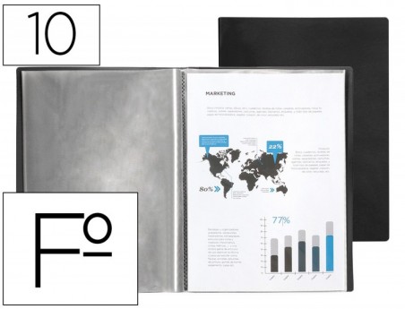 CAPA CATALOGO LIDERPAPEL COM ESPIRAL 10 BOLSAS POLIPROPILENO