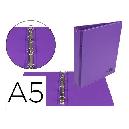 PASTA DE 4 ANEIS 25 MM REDONDOS LIDERPAPEL A5 CARTAO FORRADO