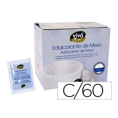 ADOÇANTE VIVOCHEF DE FACIL DISSOLUCAO CAIXA DE 60 SAQUETAS