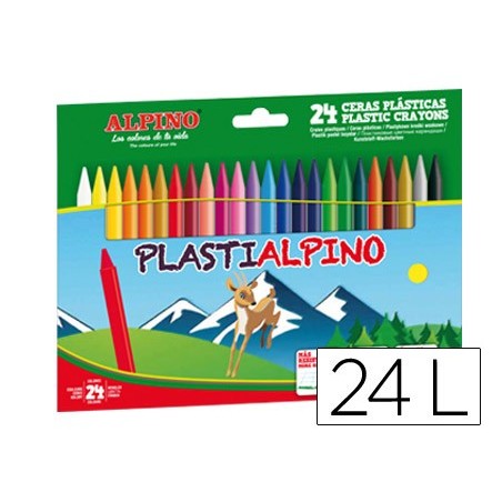 LAPIS CERA PLASTIALPINO CAIXA DE 24 CORES