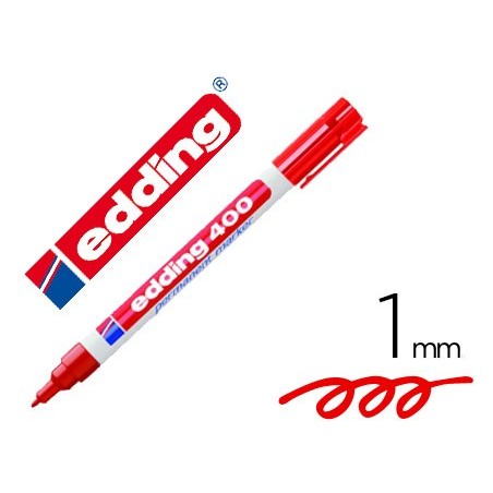 10un MARCADOR EDDING MARCADOR PERMANENTE 400 VERMELHO PONTA
