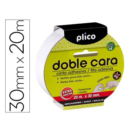 FITA ADESIVA PLICO DUPLA FACE 30MM X 20M