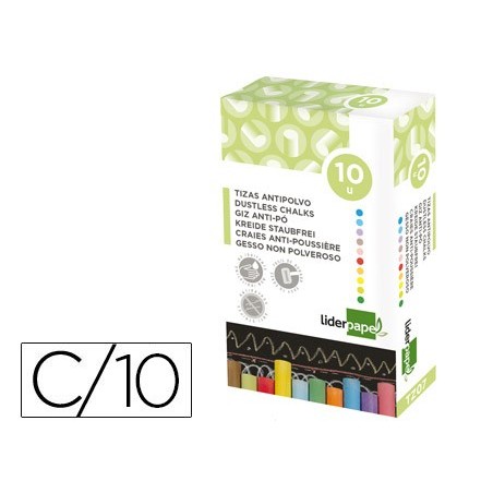 GIZ CORIDO ANTI PÓ LIDERPAPEL CAIXA 10 UNIDADES CORES SORTID