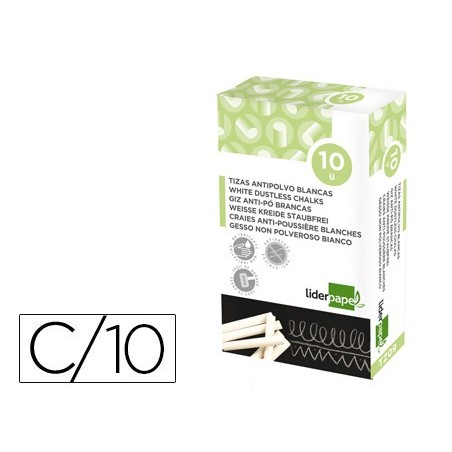 GIZ BRANCO ANTI PÓ LIDERPAPEL CAIXA 10 UNIDADES