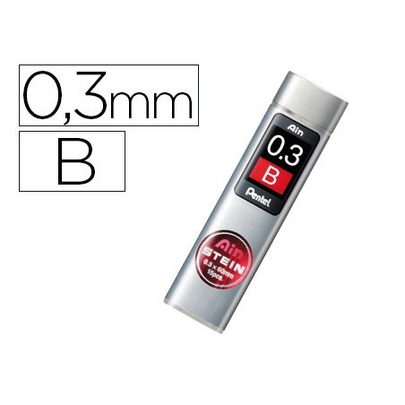 12un MINAS PENTEL AIN STEIN 0.3 B ESTOJO COM 15 MINAS