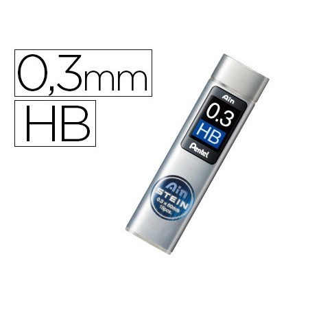 12un MINAS PENTEL AIN STEIN 0.3 HB ESTOJO COM 15 MINAS