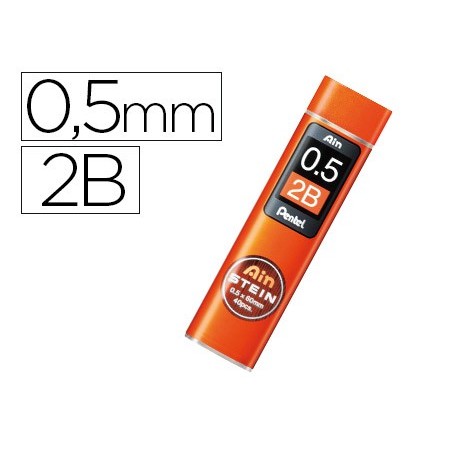 12un MINAS PENTEL AIN STEIN 0.5 2B ESTOJO COM 40 MINAS