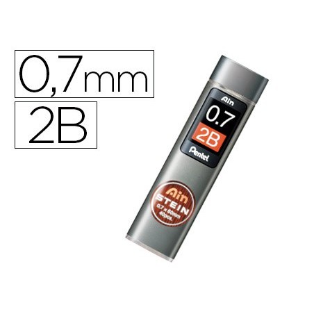 12un MINAS PENTEL AIN STEIN 0.7 2B ESTOJO COM 40 MINAS