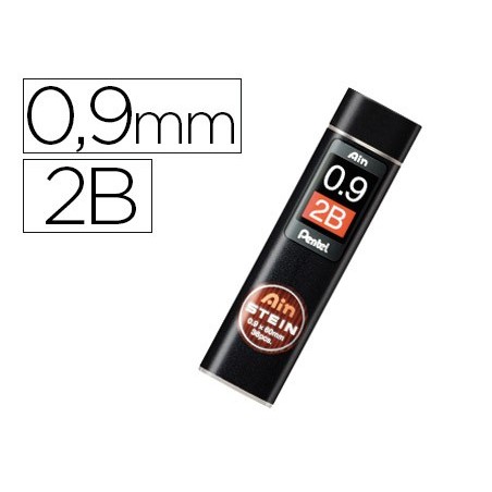 12un MINAS PENTEL AIN STEIN 0.9 2B ESTOJO COM 36 MINAS