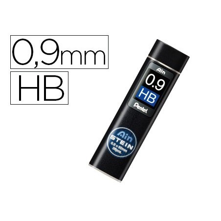 12un MINAS PENTEL AIN STEIN 0.9 HB ESTOJO COM 36 MINAS