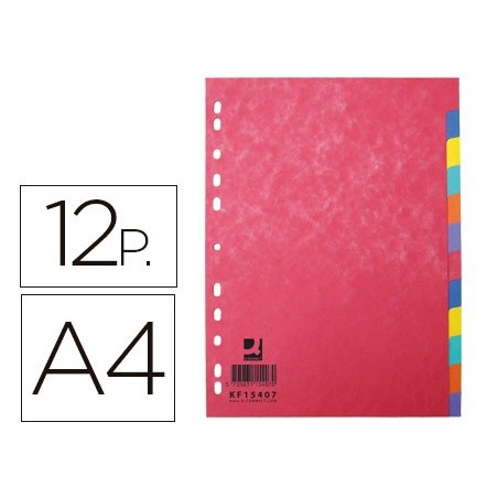 SEPARADOR Q-CONNECT CARTOLINA  BRILLO CONJUNTO DE 12 SEPARAD