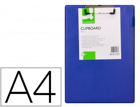 PORTA NOTAS Q-CONNECT MINICLIPS PVC DIN A4 AZUL      
