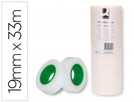 FITA ADESIVA Q-CONNECT 33 MT X 19 MM INVISIVEL 
- CAIXA DE 8