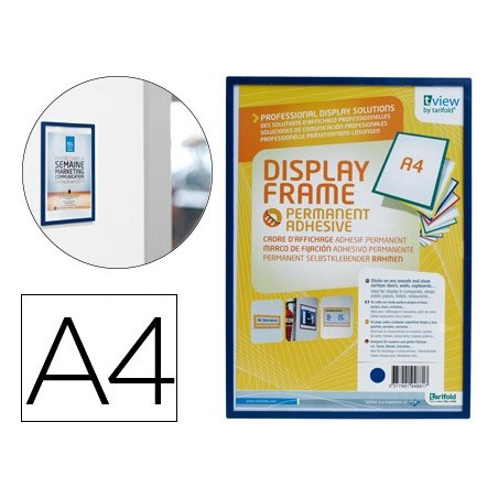 BOLSA PARA PENDURAR TARIFOLD DIN A4 ADESIVA AZUL