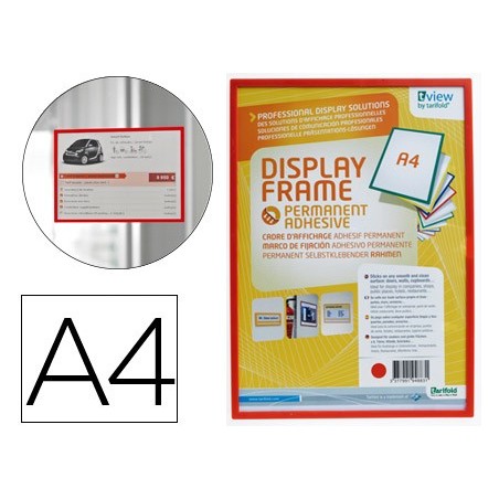 BOLSA PARA PENDURAR TARIFOLD DIN A4 ADESIVA VERMELHA