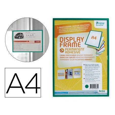 BOLSA PARA PENDURAR TARIFOLD DIN A4 ADESIVA VERDE