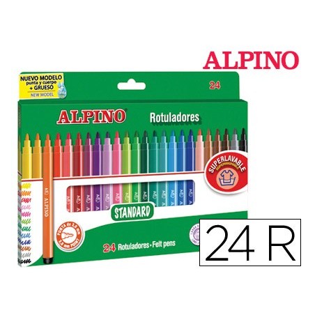 6un MARCADOR ALPINO STANDARD CAJXA DE 24 CORES