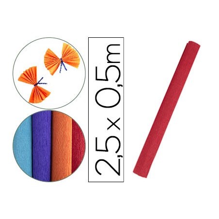 PAPEL CREPE FLORISTA LIDERPAPEL 50 CM X 2,5 M 85G/M2 VERMELH