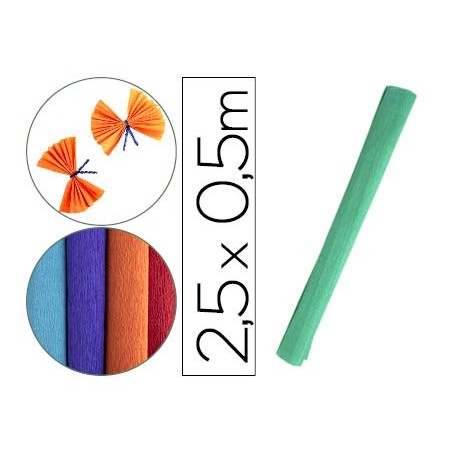 PAPEL CREPE FLORISTA LIDERPAPEL 50 CM X 2,5 M 85G/M2 TURQUES