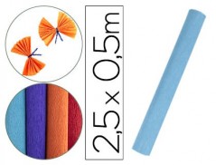 PAPEL CREPE FLORISTA LIDERPAPEL 50 CM X 2,5 M 85G/M2 CELESTE