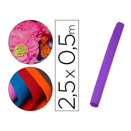 PAPEL CREPE FLORISTA LIDERPAPEL 50 CM X 2,5 M 85G/M2 ROXO