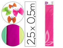 PAPEL CREPE LIDERPAPEL 50 CM X 2,5 M 34G/M2 ROSA FLUORESCENT