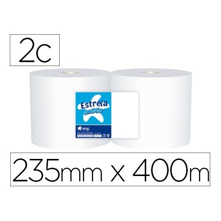 PAPEL SECA MAOS INDUSTRIAL AMOOS 2 CAPAS 235 MM X 400 MT EMB