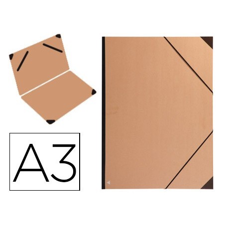 CARPETA PLANOS CLAIREFONTAINE DIN A3 CON GOMAS KRAFT MARRON