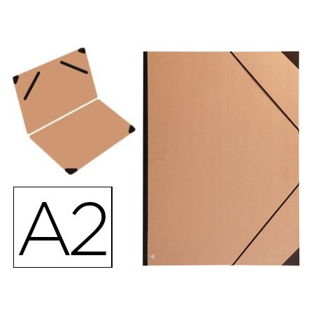 CARPETA PLANOS CLAIREFONTAINE DIN A2 CON GOMAS KRAFT MARRON