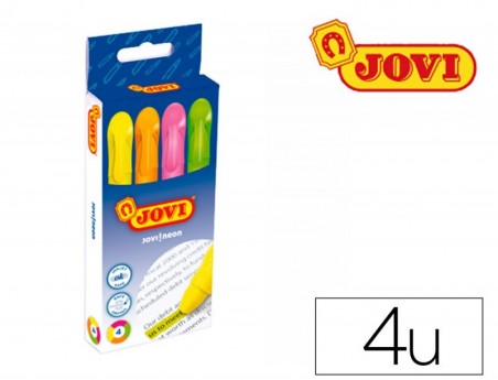 MARCADOR DE CERA GEL JOVI FLUORESCENTE CAJA DE 4 UNIDADES CO