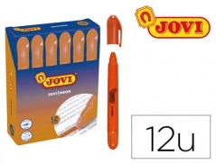 MARCADOR DE CERA GEL JOVI FLUORESCENTE NARANJA CAJA DE 12 UN