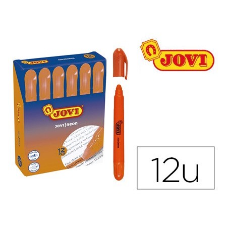 MARCADOR DE CERA GEL JOVI FLUORESCENTE NARANJA CAJA DE 12 UN