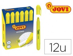 MARCADOR DE CERA GEL JOVI FLUORESCENTE AMARILLO CAJA DE 12 U