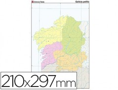 100un MAPA MUDO COLOR DIN A4 GALICIA POLITICO