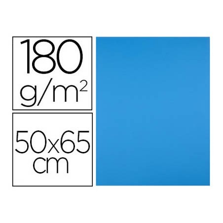 CARTOLINA LIDERPAPEL 50X65 CM 180G/M2 AZUL PACK DE 25 UNIDAD