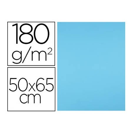 CARTOLINA LIDERPAPEL 50X65 CM 180G/M2 AZUL TURQUESA PACK DE