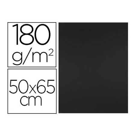 CARTOLINA LIDERPAPEL 50X65 CM 180G/M2 PRETO PACK DE 25 UNIDA