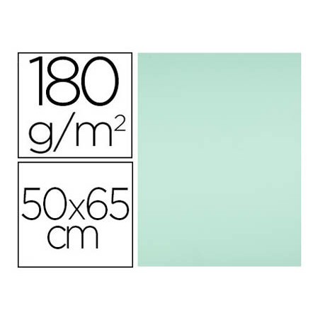 CARTOLINA LIDERPAPEL 50X65 CM 180G/M2 VERDE PACK DE 25 UNIDA