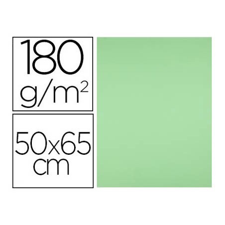 CARTOLINA LIDERPAPEL 50X65 CM 180G/M2 VERDE PISTACHO PACK DE