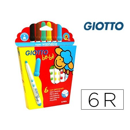 MARCADOR GIOTTO BEBE CAIXA DE 6 CORES
