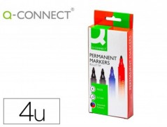 MARCADOR Q-CONNECT MARCADOR PERMANENTE ESTOJO DE 4 CORES SOR