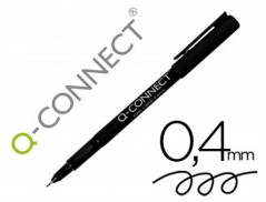 10un MARCADOR Q-CONNECT PONTA DE FIBRA FINE LINER PRETO 0.4