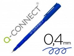 10un MARCADOR Q-CONNECT PONTA DE FIBRA FINE LINER AZUL 0.4 M