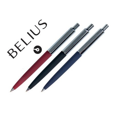 24un ESFEROGRAFICA BELIUS ATOM RETRATIL 1,0 MM TINTA AZUL CO