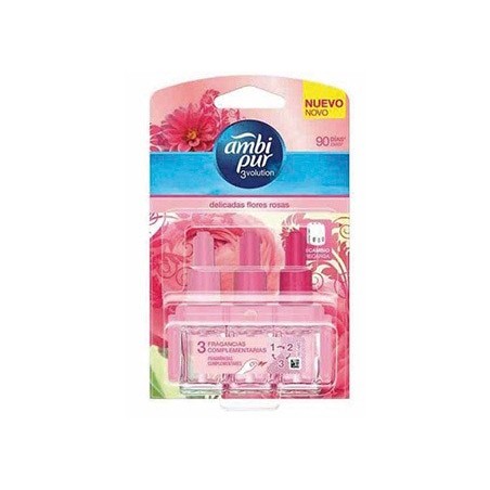 AMBIENTADOR AMBI PUR 3 VOLUTION DELICADAS FLORES ROSA RECARG