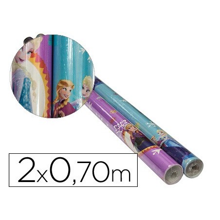 50un PAPEL FANTASIA INFANTIL FROZENROLO DE 2X0,70 MT PAPEL 6