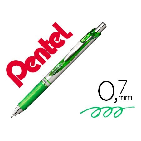 12un ROLLER PENTEL BL77 0,7 MM ENERGEL RETRATIL VERDE CLARO