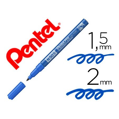 12un MARCADOR PENTEL N50S PERMANENTE COR AZUL 1,5/2 MM